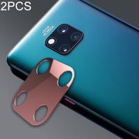 2 stuks 10D volledige dekking mobiele telefoon metalen achterste camera lens bescherming ring cover voor Huawei mate 20 Pro (Rose goud)