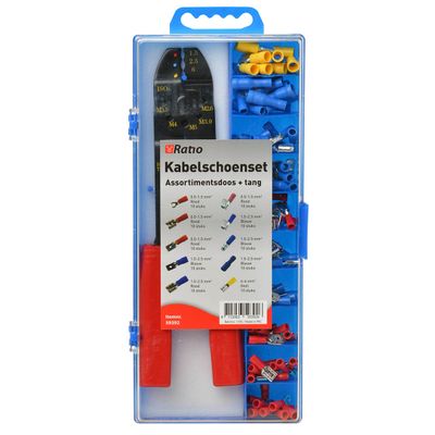 Kabelschoenen assortimentsdoos met tang DHZ 101 delig