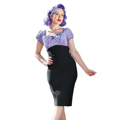 Mary Ann Dress Lavender and Black-XXL | 47% korting