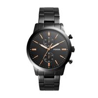 Horlogeband Fossil FS5379 Staal Zwart 22mm