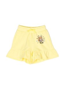 Moschino Kids Shorts met ruches - Geel