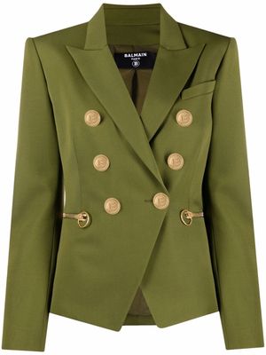 Balmain blazer à revers pointus - Vert