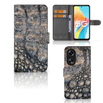 OPPO Reno8 T 5G | Telefoonhoesje | Met pasjeshouder | Krokodillenprint