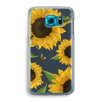 Sunflower and bees: Samsung Galaxy S6 Transparant Hoesje