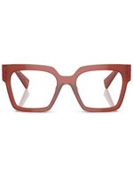 Miu Miu Eyewear lunettes de vue carrées à plaque logo - Marron