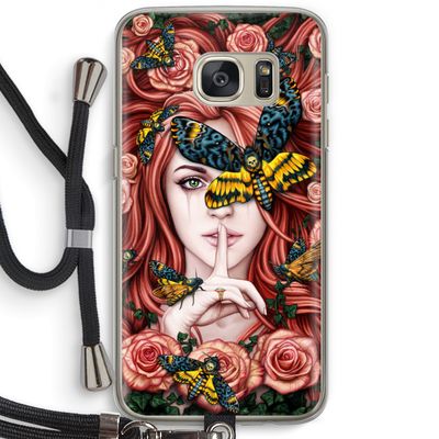 Lady Moth: Samsung Galaxy S7 Transparant Hoesje met koord
