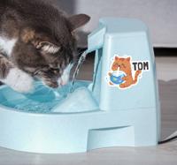 Katten drinkfontein sticker met naam