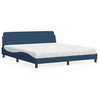 Bed met matras "Dover" stof blauw 180x200 cm