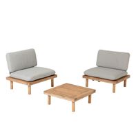 Kave Home Loungeset 'Viridis' 2 fauteuils + 1 tafel, Acaciahout Kave Home Loungeset 'Viridis' 2 fauteuils + 1 tafel, Acaciahout