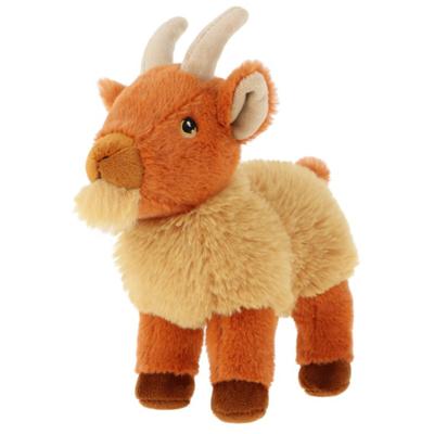 Keel Toys pluche Geit - knuffeldier - bruin - zittend - 20 cm - knuffel Geitje