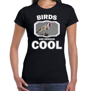 Dieren putter vogel t-shirt zwart dames - birds are cool shirt