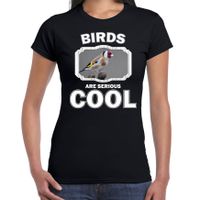 Dieren putter vogel t-shirt zwart dames - birds are cool shirt - thumbnail