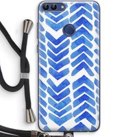 Blauwe pijlen: Huawei P Smart (2018) Transparant Hoesje met koord