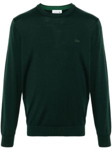 Lacoste pull en laine à logo appliqué - Vert