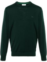 Lacoste pull en laine à logo appliqué - Vert