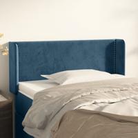Hoofdbord met randen 103x16x78/88 cm fluweel donkerblauw