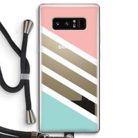 Strepen pastel: Samsung Galaxy Note 8 Transparant Hoesje met koord