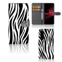 Sony Xperia 1 III | Telefoonhoesje | Met pasjeshouder | Zebra
