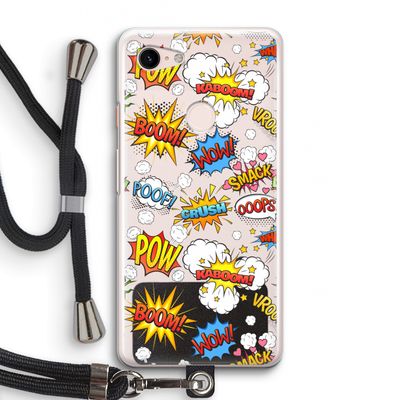 Pow Smack: Pixel 3 Transparant Hoesje met koord