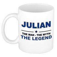 Julian The man, The myth the legend cadeau koffie mok / thee beker 300 ml - thumbnail