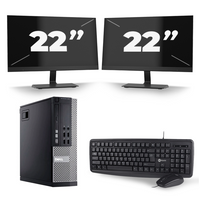 Dell Optiplex 990 Desktop - Intel Core i5-2e Generatie - 8GB RAM - 256GB SSD - Windows 10 + 2x 22 inch Monitor