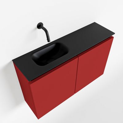 Toiletmeubel Mondiaz Ture | 80 cm | Meubelkleur Fire | Eden wastafel Urban Links | Zonder kraangat