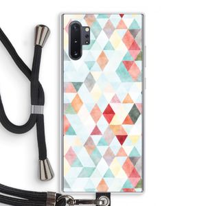 Gekleurde driehoekjes pastel: Samsung Galaxy Note 10 Plus Transparant Hoesje met koord