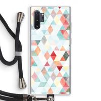 Gekleurde driehoekjes pastel: Samsung Galaxy Note 10 Plus Transparant Hoesje met koord