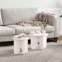 Salontafel 2 pcs Wit 39.5 x 39.5 x 30 cm Massief grenenhout