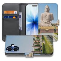 Book Case iPhone 17 Boeddha Goud Blauw Luxe