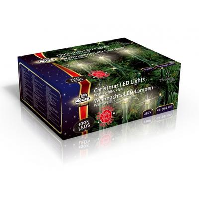 Kerstboomverlichting - 100 led lampjes - helder wit - 9 meter - binnen - lichtsnoer