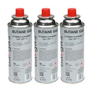 Aansteker gas/butaan gasfles - 3x - 250 ml - voor kooktoestellen/aanstekers