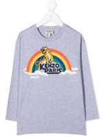 Kenzo Kids t-shirt imprimé à manches longues - Gris