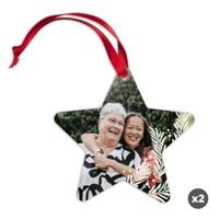 Aluminium kersthanger bedrukken - Ster - 2 stuks