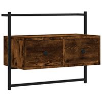 vidaXL Tv-meubel wandgemonteerd 60,5x30x51 cm hout gerookt eikenkleur - thumbnail