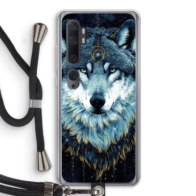 Darkness Wolf: Xiaomi Mi Note 10 Transparant Hoesje met koord