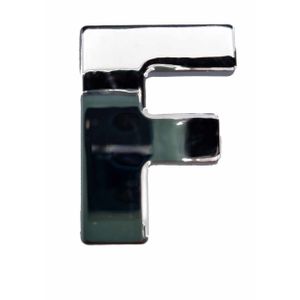 Chrome 3d plakletter F van 2,5 cm