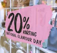 Gepersonaliseerde etalage sticker voor Glamour Day