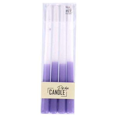 Overige Merken Dip dye kaars wax lila 30,5x2,2 cm 4 stuks