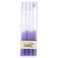 Overige Merken Dip dye kaars wax lila 30,5x2,2 cm 4 stuks