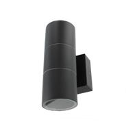 Wandlamp LED 2x5Watt ZWART 230Volt IP65 dimbaar