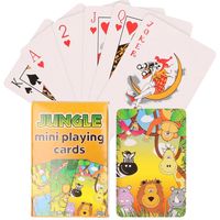 Mini jungle dieren thema speelkaarten 6 x 4 cm in doosje   -