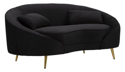 SOFA 2 ZITS OSLO MET KUSSENS ZWART CM 148X84X68