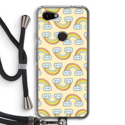 Regenboog: Pixel 3a Transparant Hoesje met koord