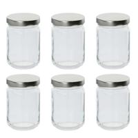 Bewaarpot/voorraadpot - 6x stuks - met schroefdeksel - 156 ml - Bela Arte