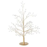 Boltze Home Decoratieve Metalen Boom Goud Gloomy H40cm - Met Acryl Stenen Op