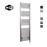 Elektrische Radiator Sanicare HWV Met Wifi 172x45 cm Inox Look 920W Met Thermostaat Chroom Linksonder Sanicare
