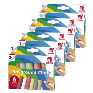 Clown stoepkrijt sticks - 60x stuks - verschillende kleuren - speelgoed - kinderen