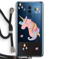 Roze eenhoorn: Huawei Mate 10 Pro Transparant Hoesje met koord