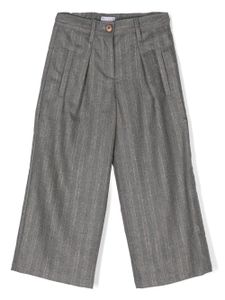 Brunello Cucinelli Kids pantalon droit à fines rayures - Gris